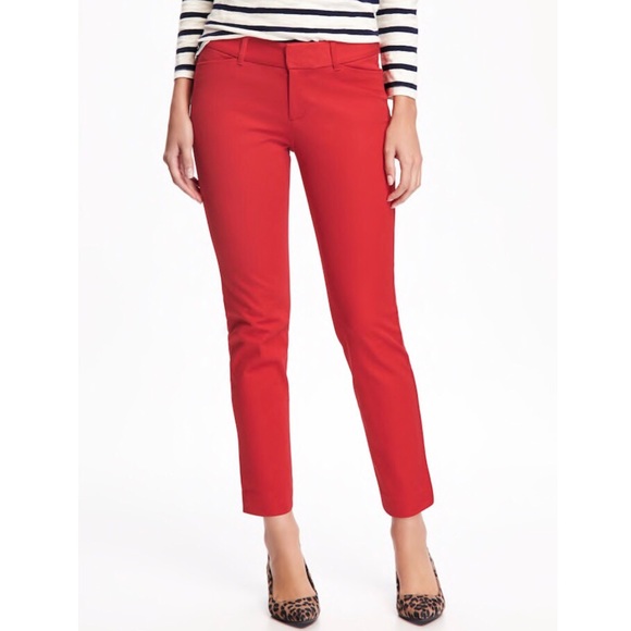 Old Navy Pants - Old Navy Pixie Skinny Ankle Robbie Red Pants 8 Reg